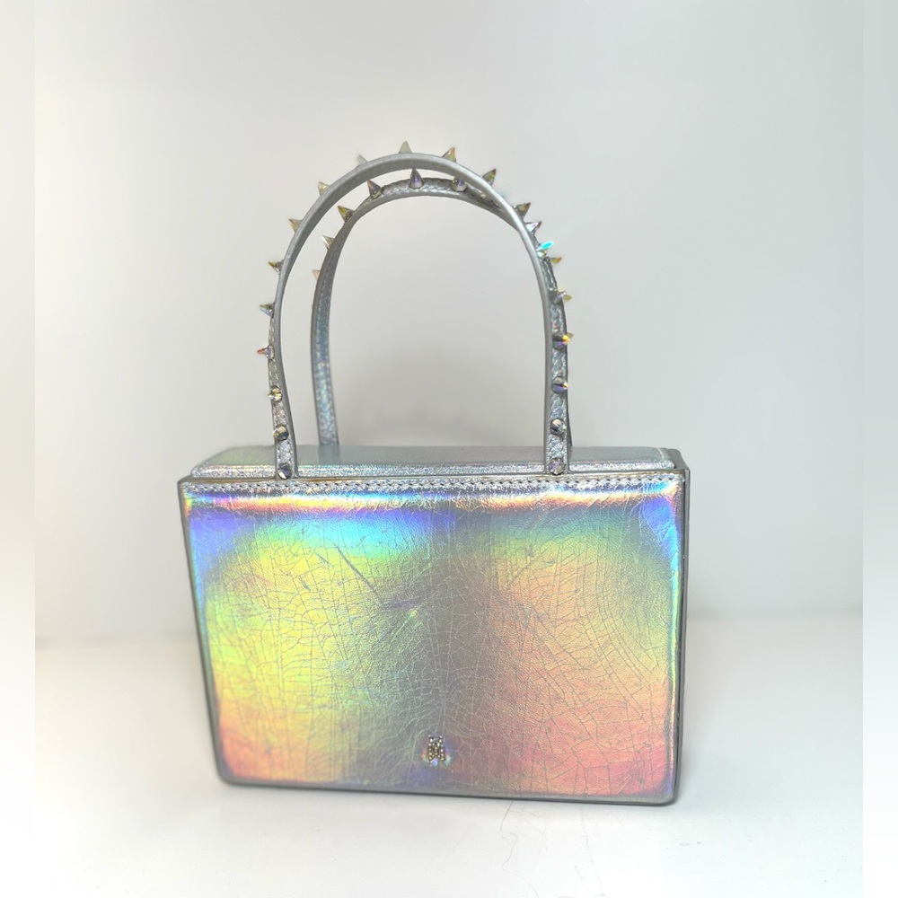 Amina Muaddi Julia Metallic Nappa Mini Handbag